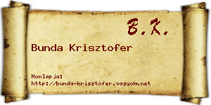 Bunda Krisztofer névjegykártya
